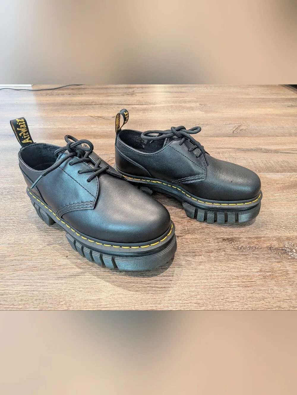 Dr. Martens Doc Audrick 3 Eye Platform Shoes Black Woman’s Size 38 EU / 7 US